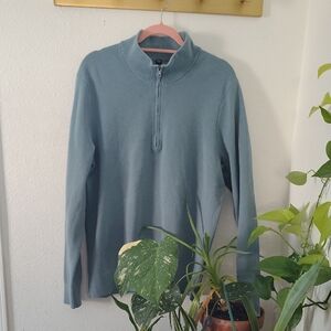 Uniqlo Men's Half-Zip Sweater - Dusty Blue